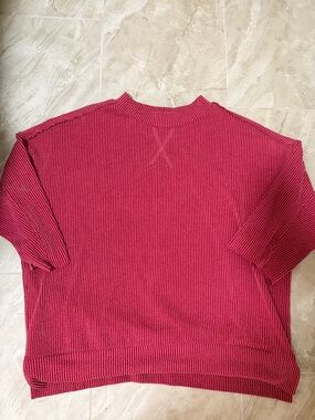 Altar'd State Textured Crewneck Sweater - Raspberry Pink